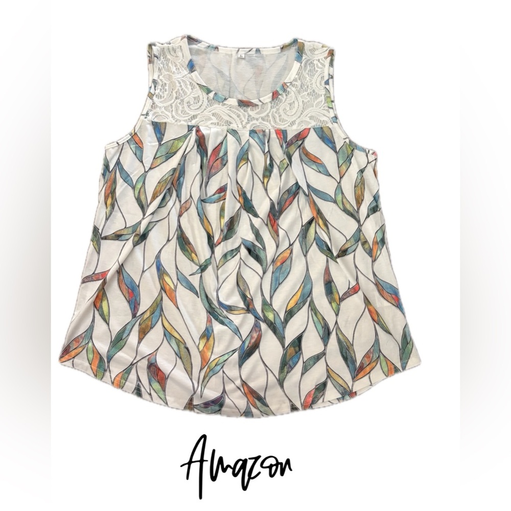 Amazon Multicolor Leaf Design Women's Blouse